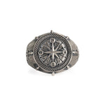 Navigational Compass Motif Signet Ring  Ring  Charmora Jewelry