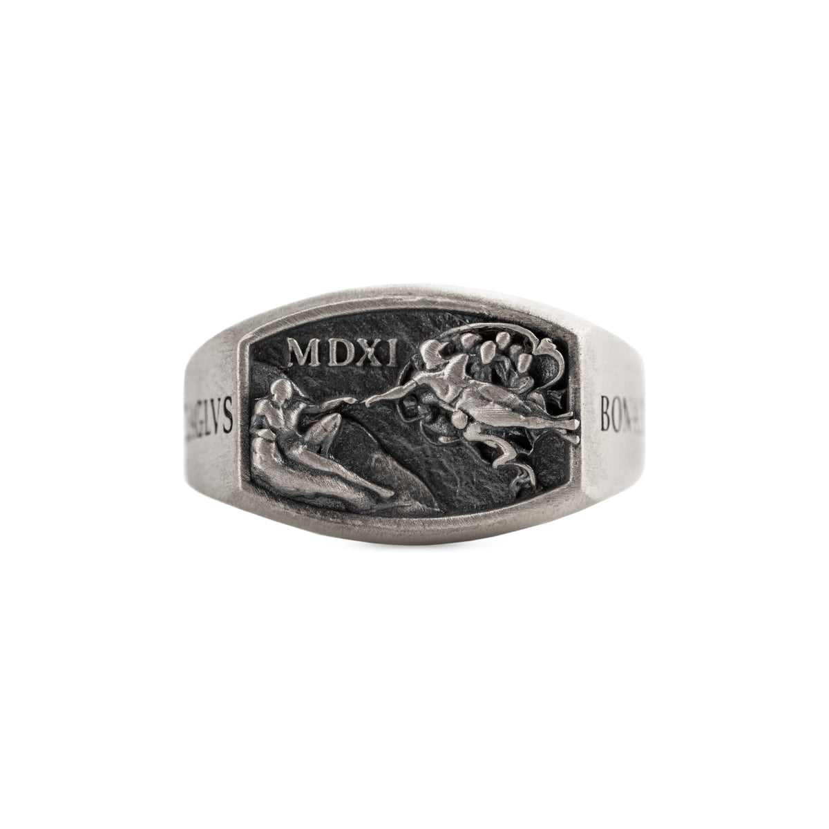 Creation of Adam Relief Signet Ring  Ring  Charmora Jewelry
