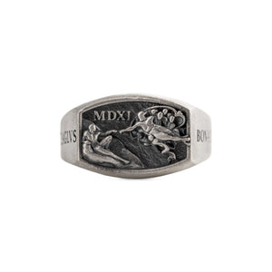 Creation of Adam Relief Signet Ring  Ring  Charmora Jewelry