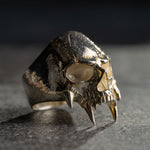 Sculpted Skeletal Profile Statement Ring  Ring  Charmora Jewelry