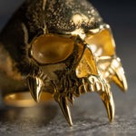Sculpted Skeletal Profile Statement Ring  Ring  Charmora Jewelry