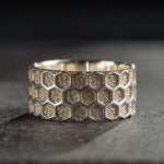 Honeycomb Hexagon Ring  Ring  Charmora Jewelry