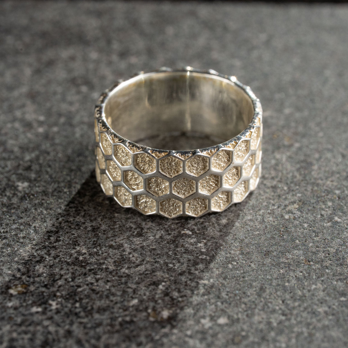 Honeycomb Hexagon Ring  Ring  Charmora Jewelry