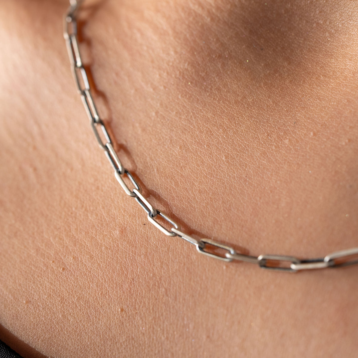 Paper Clip Chain  Necklace  Charmora Jewelry