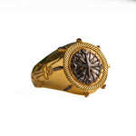 Navigational Compass Motif Signet Ring  Ring  Charmora Jewelry
