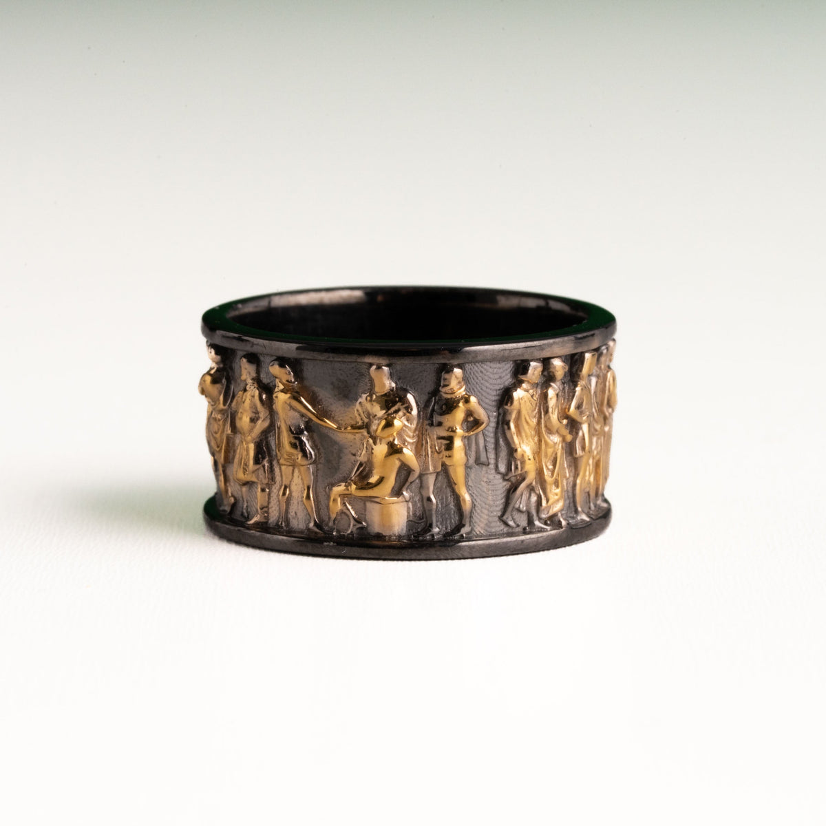 Ancient Roman Gladiator Relief Motif Ring  Ring  Charmora Jewelry