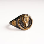 Owl Skull Relief Motif Ring  Ring  Charmora Jewelry
