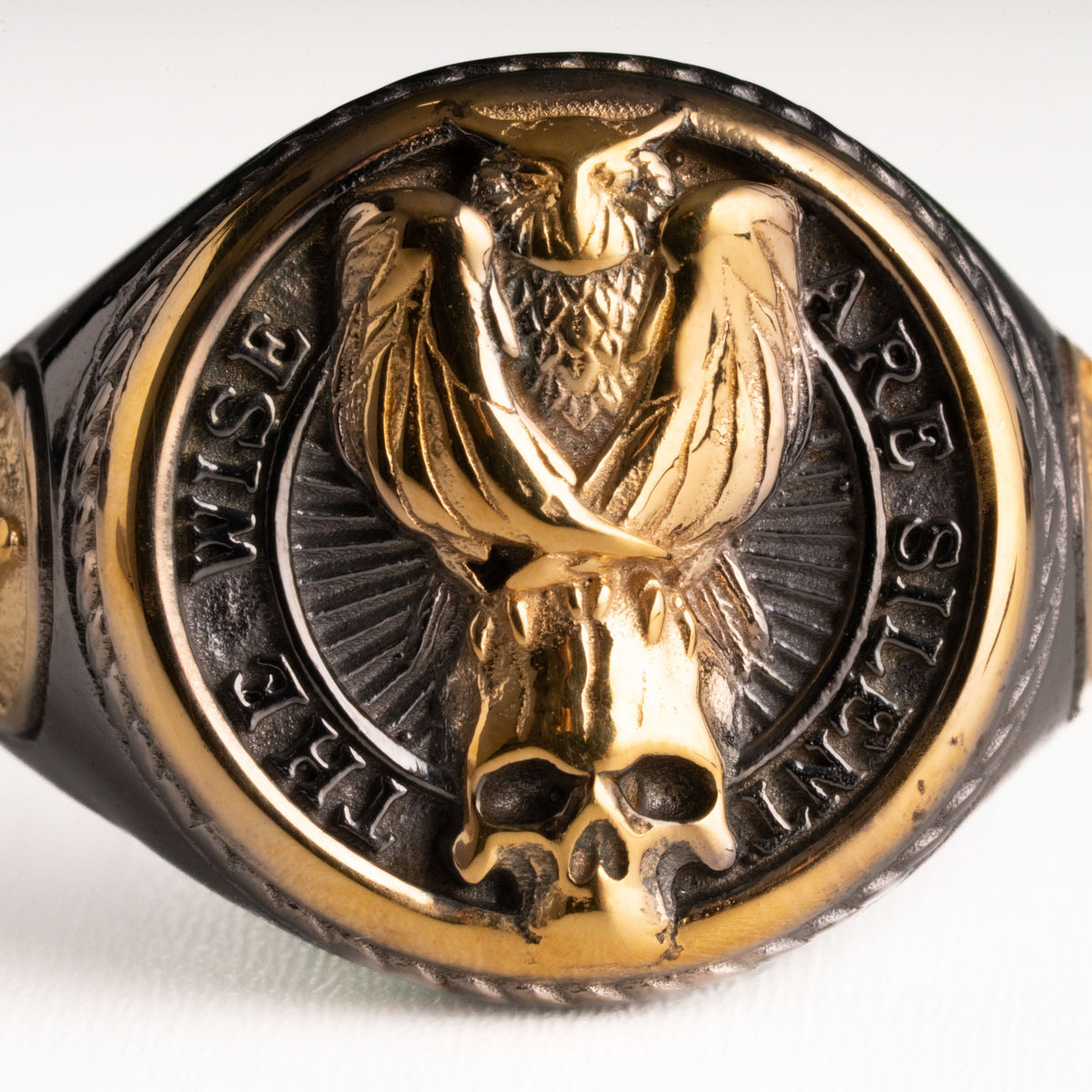 Owl Skull Relief Motif Ring  Ring  Charmora Jewelry