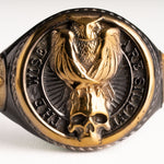 Owl Skull Relief Motif Ring  Ring  Charmora Jewelry
