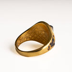 Sculpted Ram Head Motif Signet Ring  Ring  Charmora Jewelry