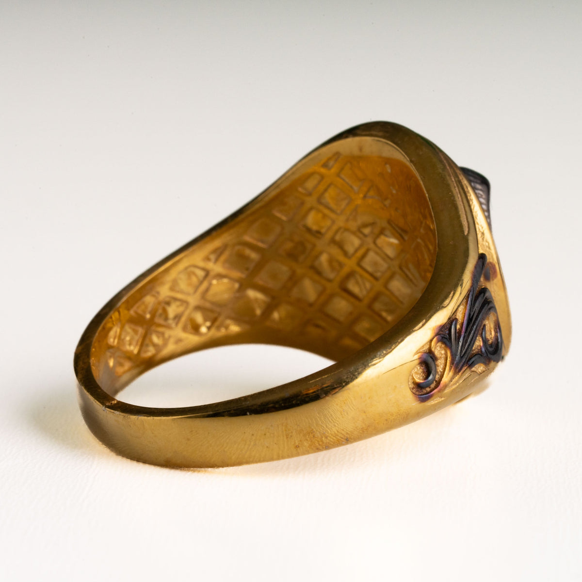 Sculpted Ram Head Motif Signet Ring  Ring  Charmora Jewelry