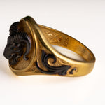Sculpted Ram Head Motif Signet Ring  Ring  Charmora Jewelry