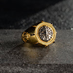 Navigational Compass Motif Signet Ring  Ring  Charmora Jewelry