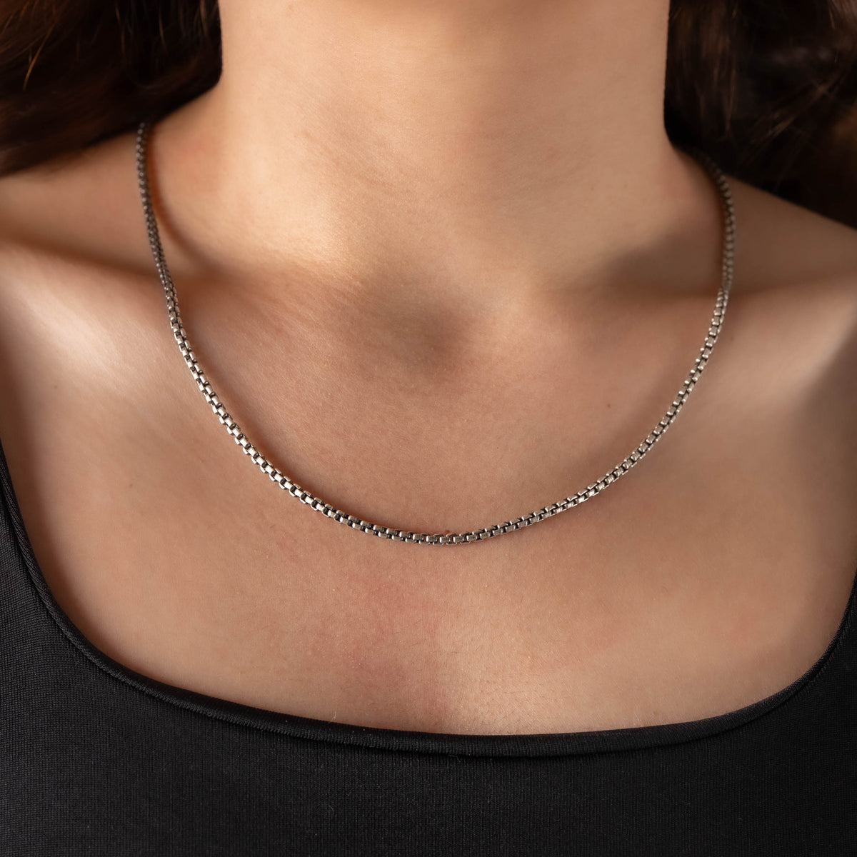 Box Chain  Necklace  Charmora Jewelry