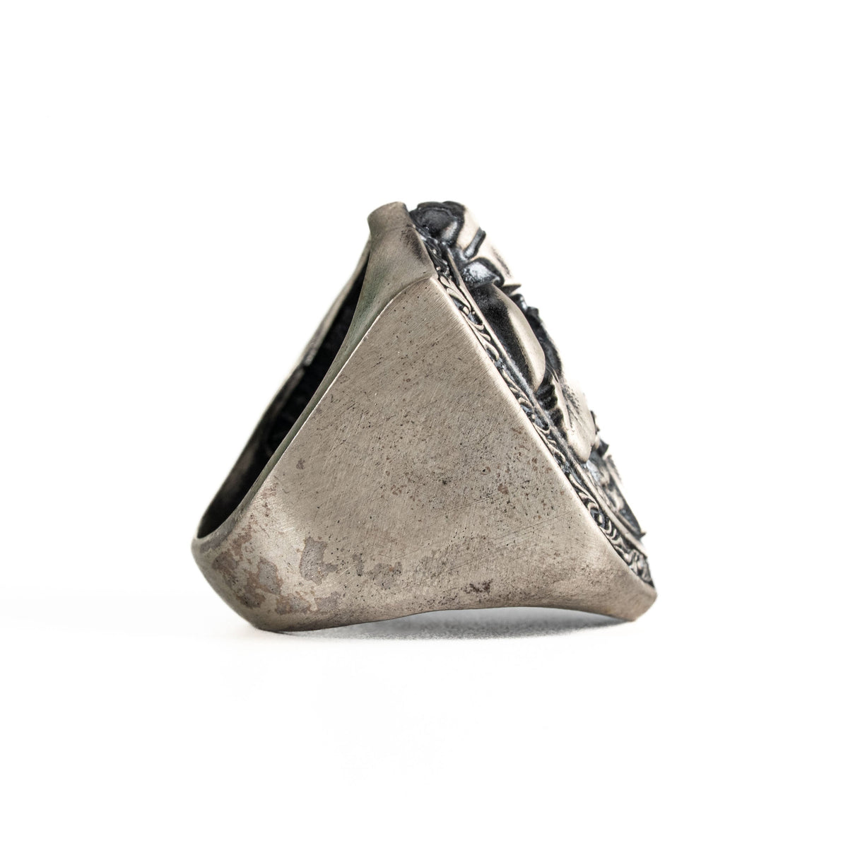 Knight Crusader Relief Motif Ring  Ring  Charmora Jewelry