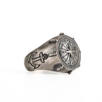 Navigational Compass Motif Signet Ring  Ring  Charmora Jewelry
