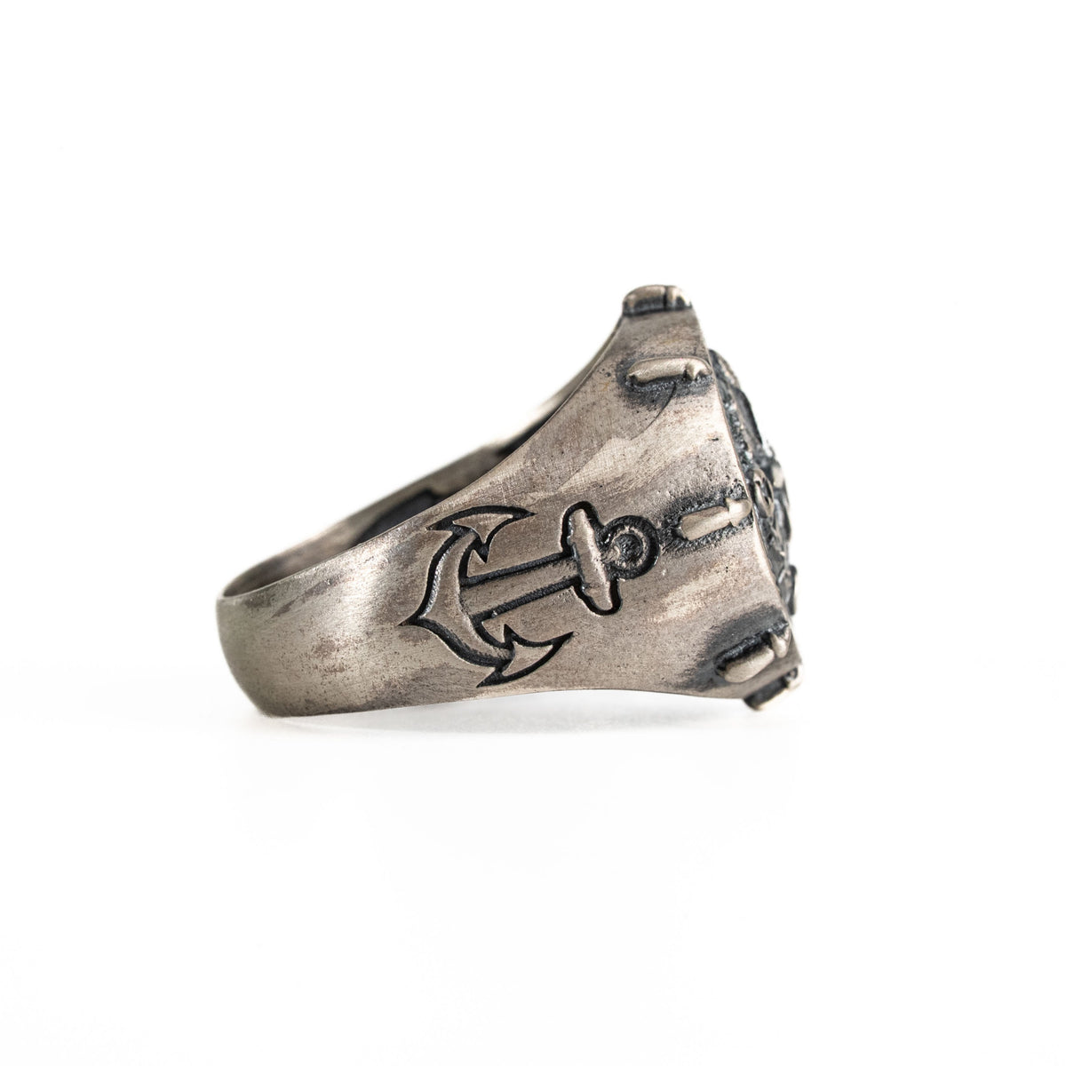 Navigational Compass Motif Signet Ring  Ring  Charmora Jewelry
