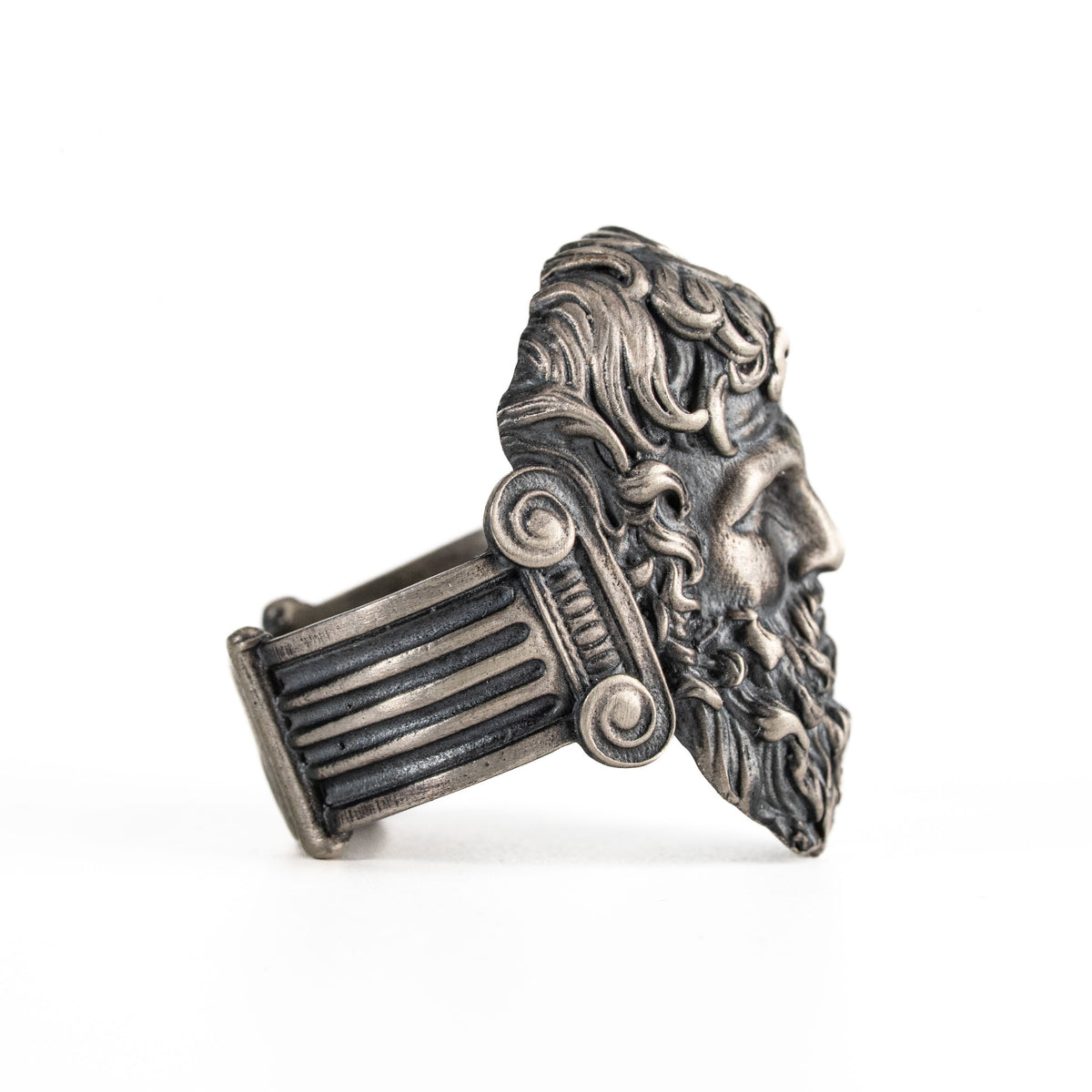 Sculpted Ancient Deity Motif Signet Ring  Ring  Charmora Jewelry