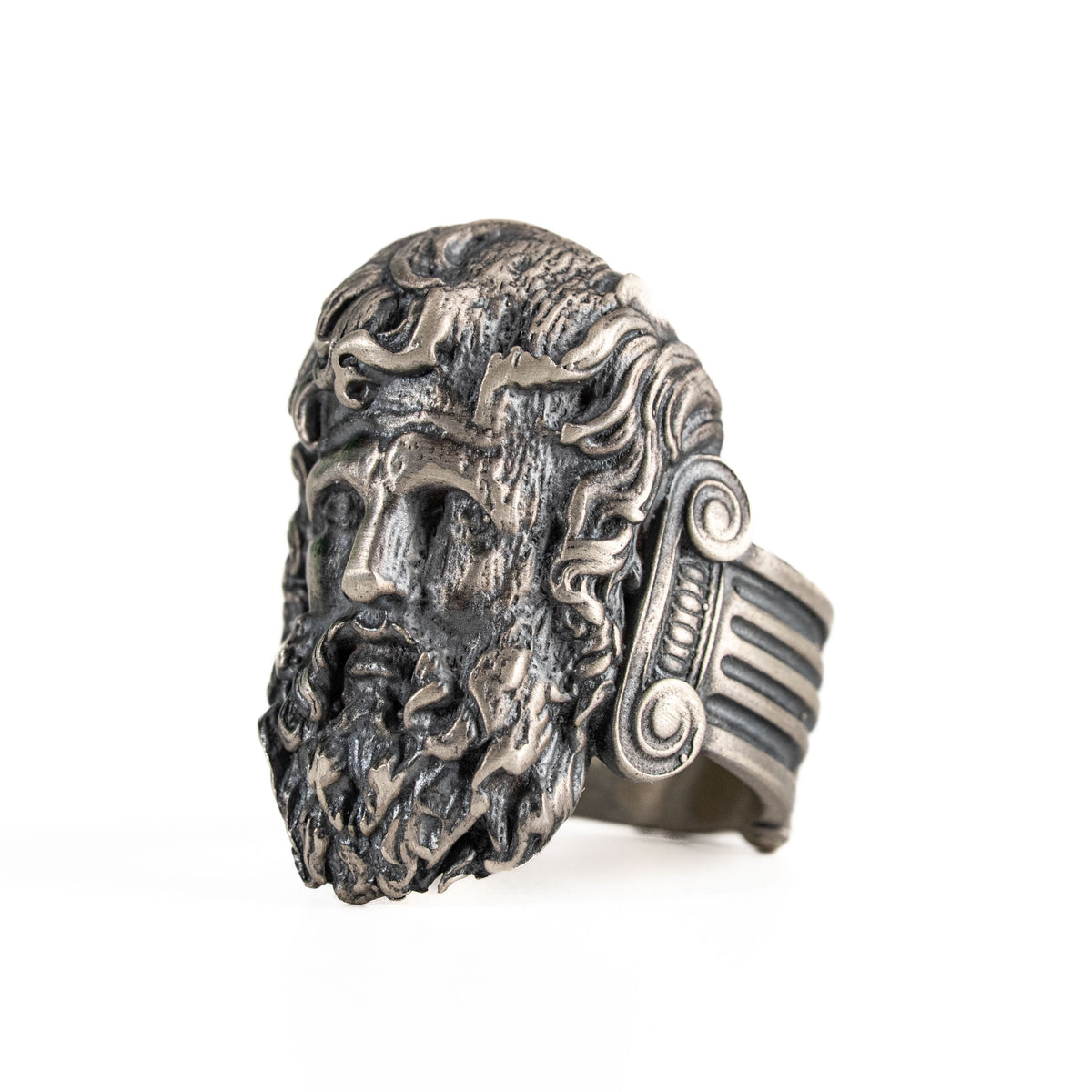 Sculpted Ancient Deity Motif Signet Ring  Ring  Charmora Jewelry