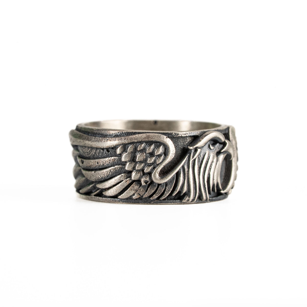 Sculpted Aquiline Form Winged Ring  Ring  Charmora Jewelry
