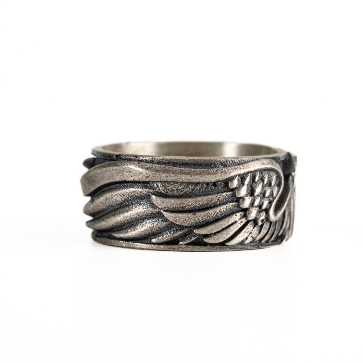 Sculpted Aquiline Form Winged Ring  Ring  Charmora Jewelry