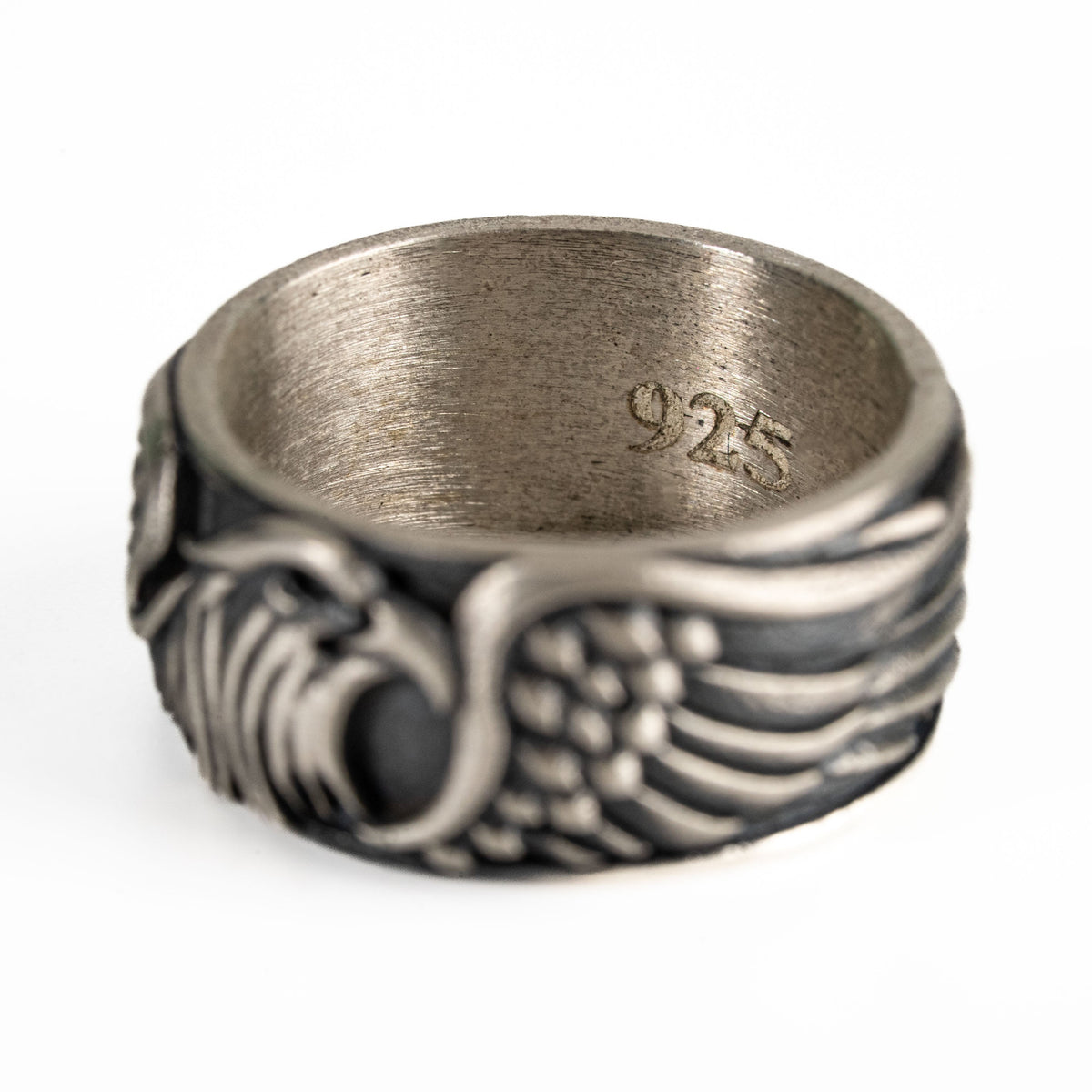 Sculpted Aquiline Form Winged Ring  Ring  Charmora Jewelry