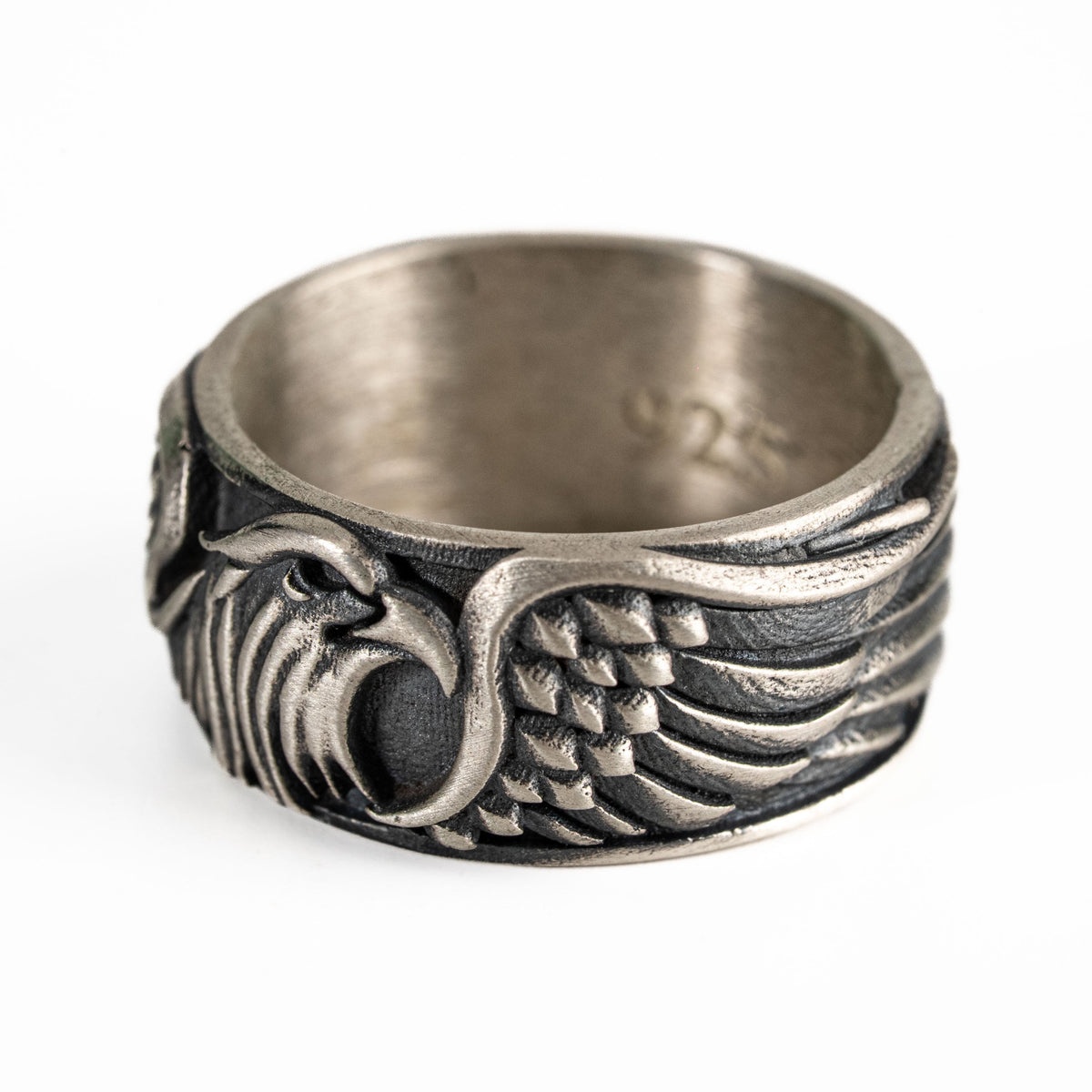 Sculpted Aquiline Form Winged Ring  Ring  Charmora Jewelry