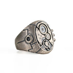 Industrial Mechanical Gear Motif Ring  Ring  Charmora Jewelry