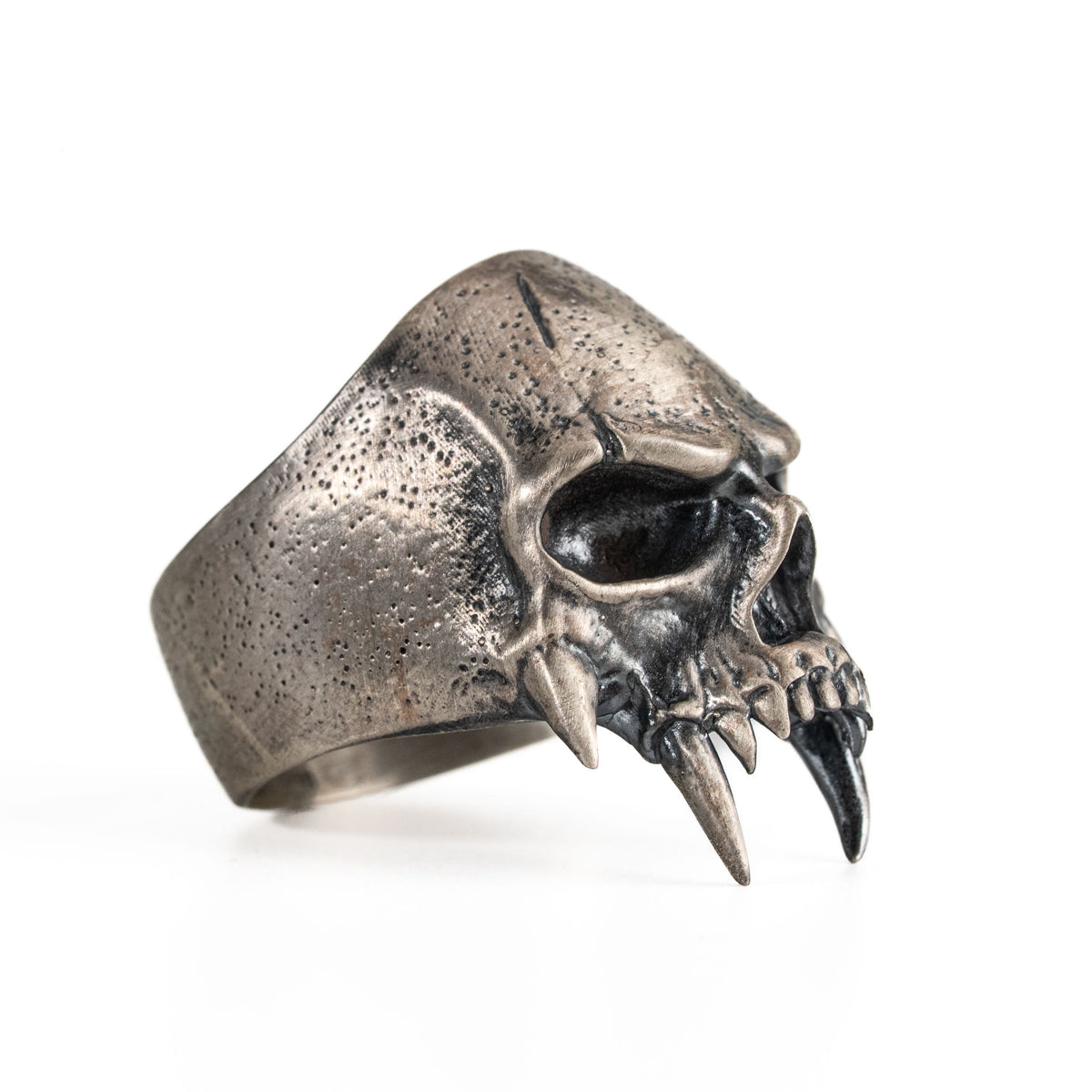 Sculpted Skeletal Profile Statement Ring  Ring  Charmora Jewelry