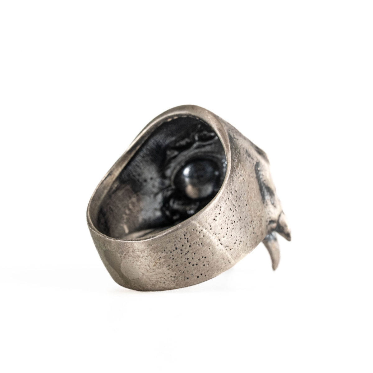 Sculpted Skeletal Profile Statement Ring  Ring  Charmora Jewelry