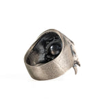 Sculpted Skeletal Profile Statement Ring  Ring  Charmora Jewelry