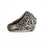 Sculpted Lion Head Signet Ring  Ring  Charmora Jewelry