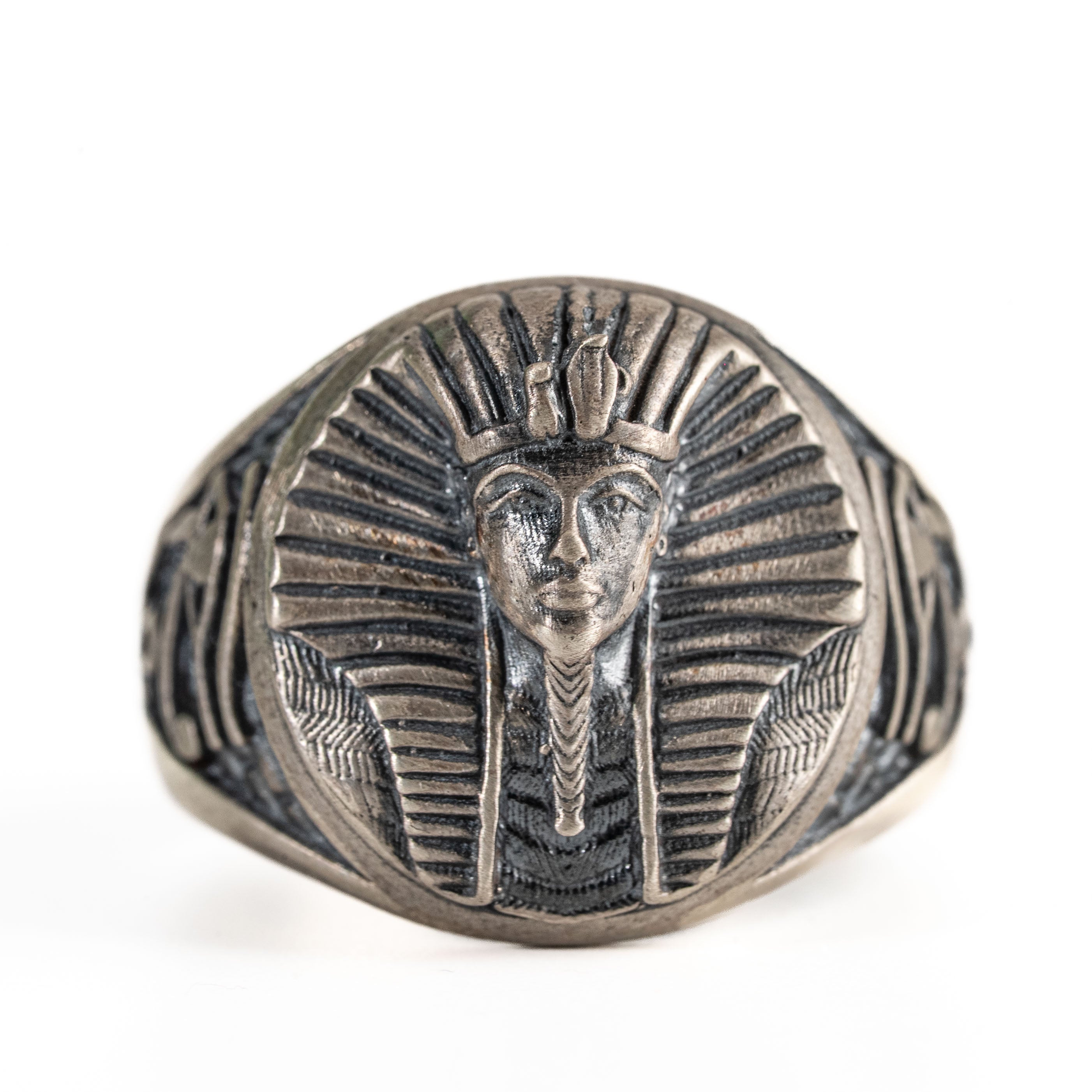 Ankh Eye of Horus Necklace and Pharaoh Ring Jewelry Set  Ring  Charmora Jewelry