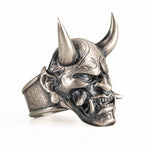 Traditional Mask Motif Signet Ring  Ring  Charmora Jewelry