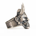 Traditional Mask Motif Signet Ring  Ring  Charmora Jewelry