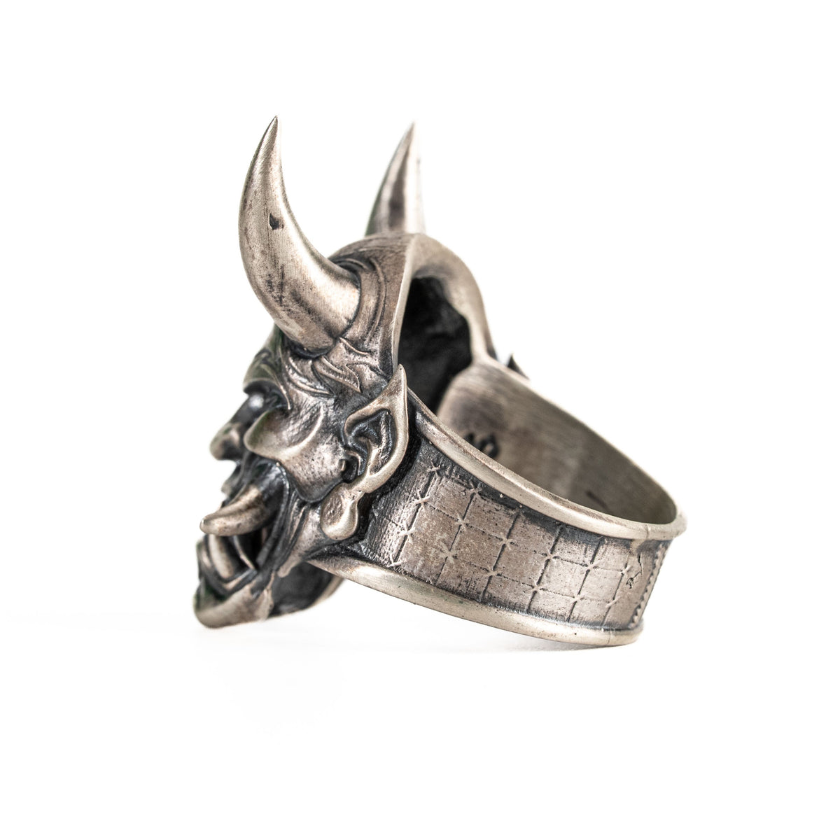 Traditional Mask Motif Signet Ring  Ring  Charmora Jewelry