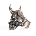 Traditional Mask Motif Signet Ring  Ring  Charmora Jewelry