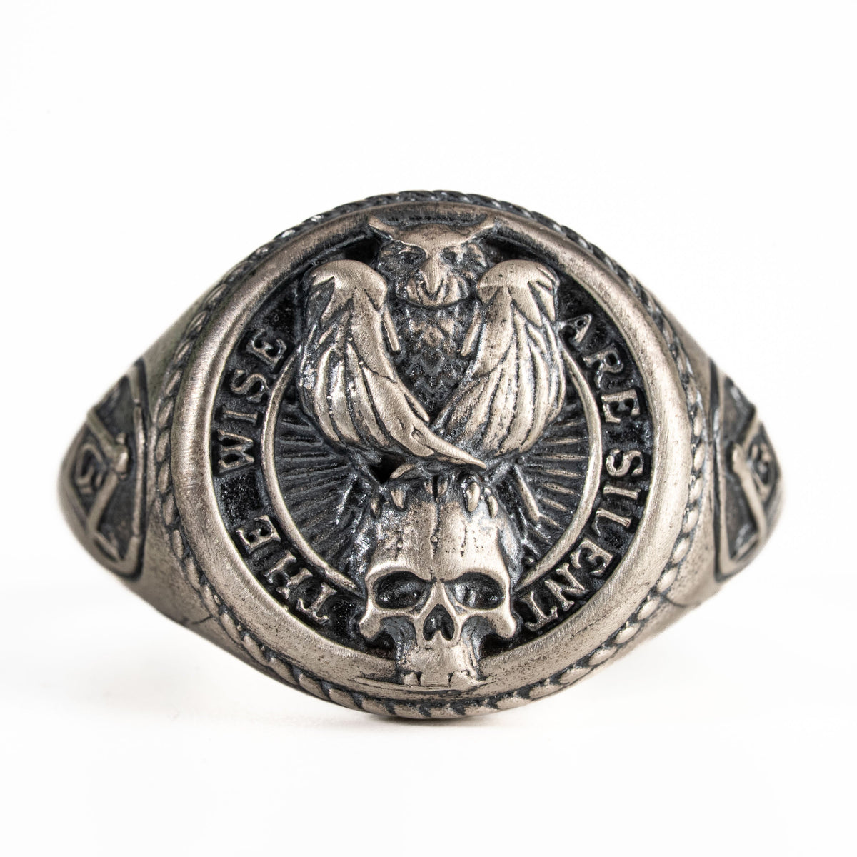 Owl Skull Relief Motif Ring  Ring  Charmora Jewelry