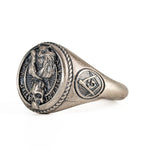 Owl Skull Relief Motif Ring  Ring  Charmora Jewelry