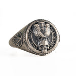 Owl Skull Relief Motif Ring  Ring  Charmora Jewelry