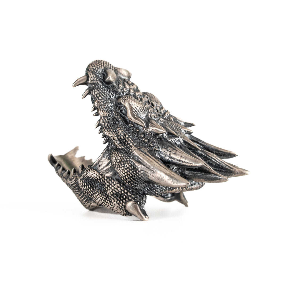 Sculpted Dragon Head Ring  Ring  Charmora Jewelry