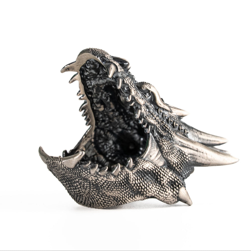 Sculpted Dragon Head Ring  Ring  Charmora Jewelry