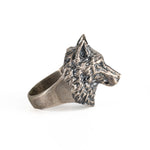 Wolf Head Relief Motif Signet Ring  Ring  Charmora Jewelry