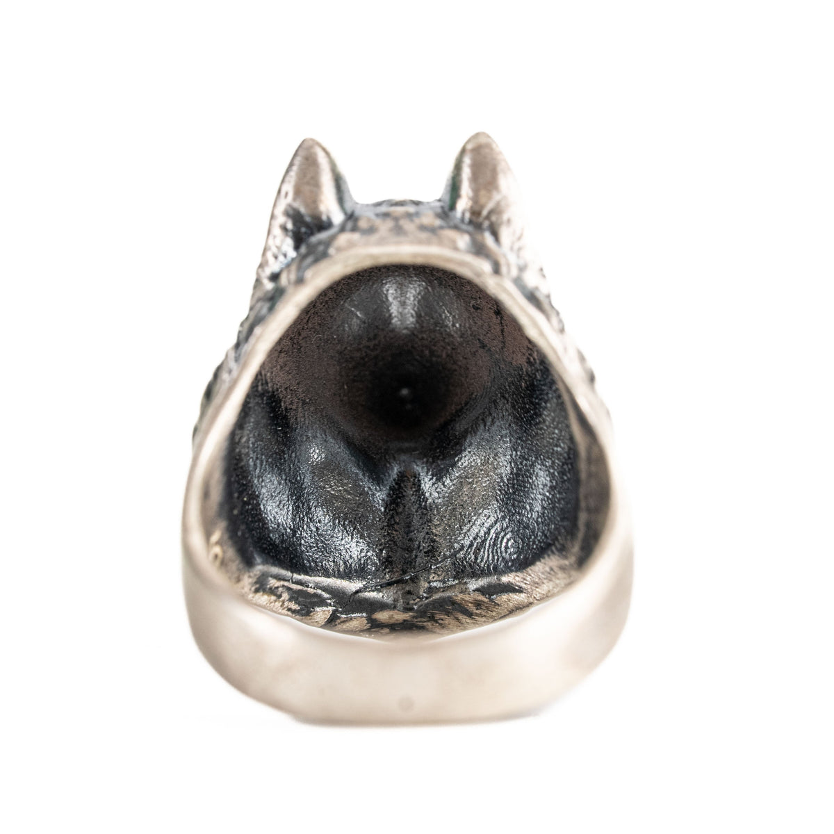 Wolf Head Relief Motif Signet Ring  Ring  Charmora Jewelry