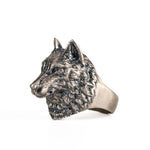 Wolf Head Relief Motif Signet Ring  Ring  Charmora Jewelry