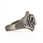 Sculpted Ram Head Motif Signet Ring  Ring  Charmora Jewelry