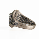 Sculpted Ram Head Motif Signet Ring  Ring  Charmora Jewelry