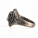 Sculpted Ram Head Motif Signet Ring  Ring  Charmora Jewelry