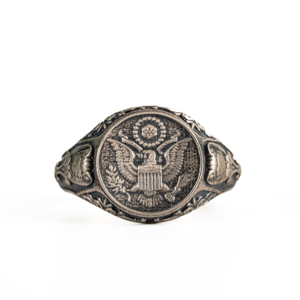 American Coat of Arms Eagle Crest Signet Ring  Ring  Charmora Jewelry