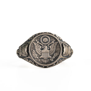 American Coat of Arms Eagle Crest Signet Ring  Ring  Charmora Jewelry